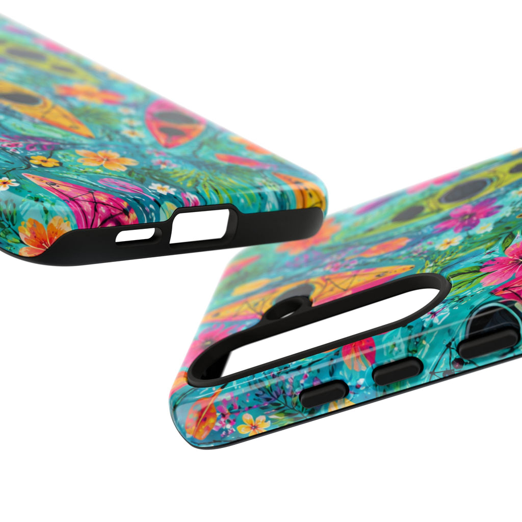 Tropical Kayak Phone Case – Colorful Floral Waterproof Pattern