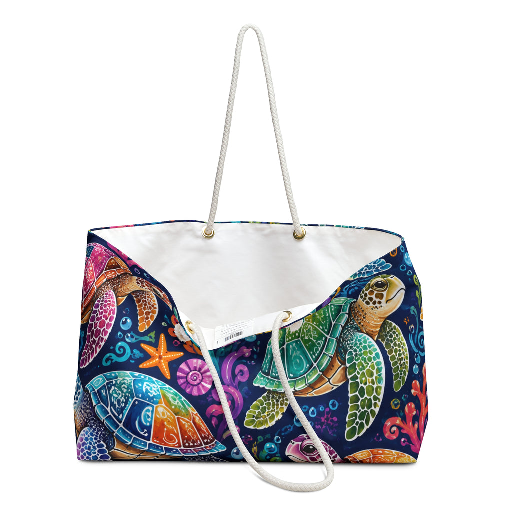 Sea Turtle Weekender Bag — Colorful Ocean Travel Tote