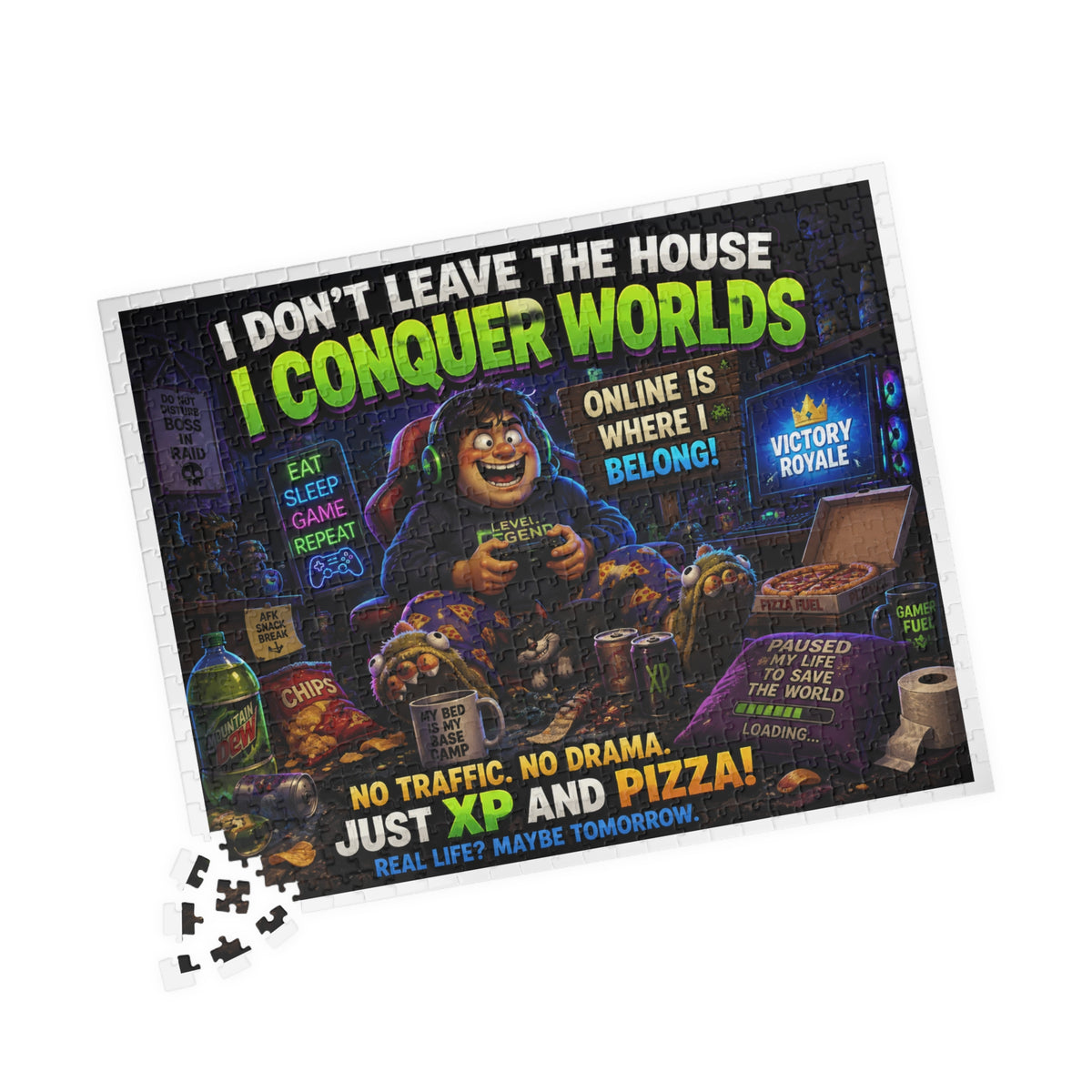 I Conquer Worlds Gamer Puzzle | 520 Piece Video Game Jigsaw