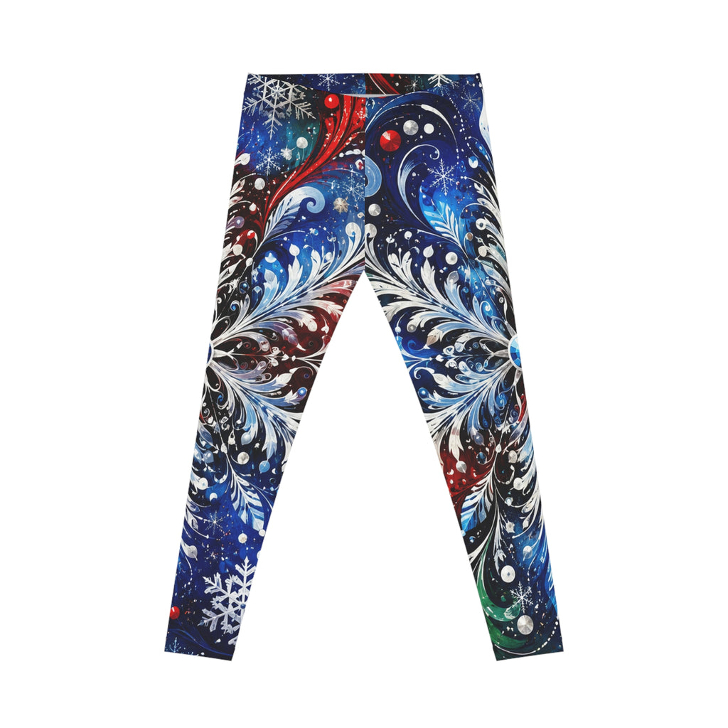 Snowflake Flourish Leggings — Women's Festive Winter Print Leggings