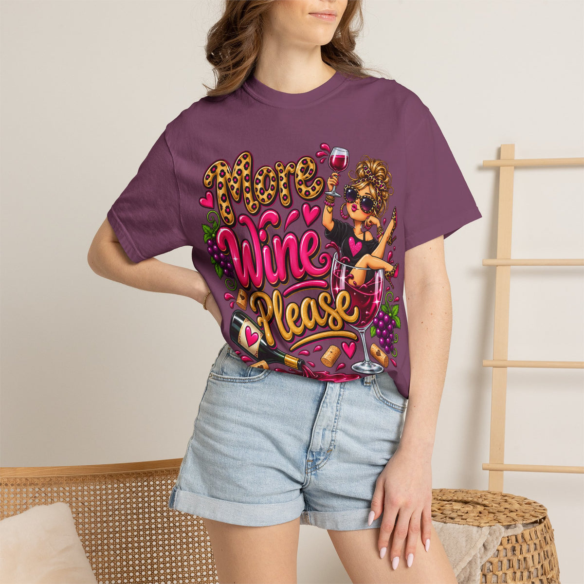 More Wine Please T-Shirt — Funny Wine Lover Graphic Tee