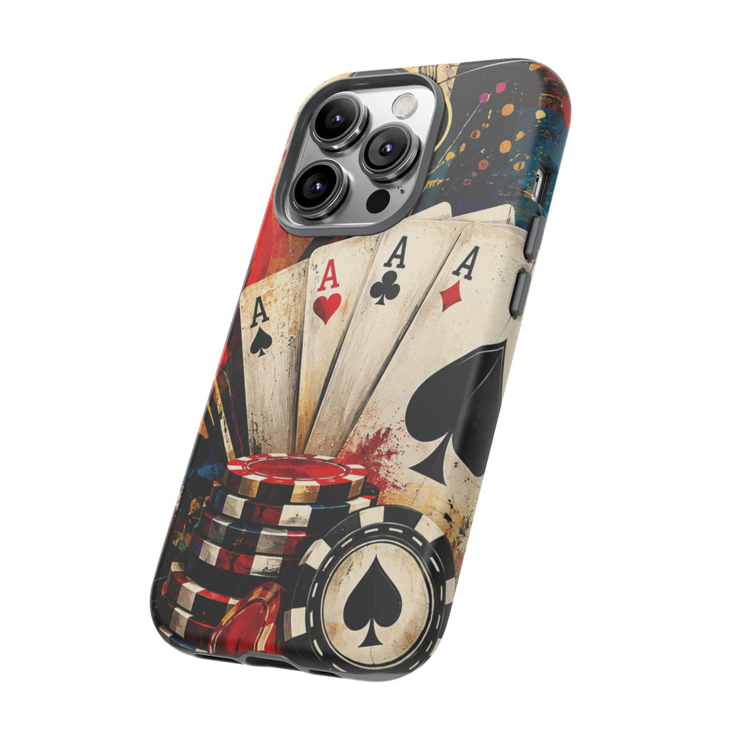 Casino Poker Ace Phone Case — Vintage Playing Cards & Chips Protective Cover