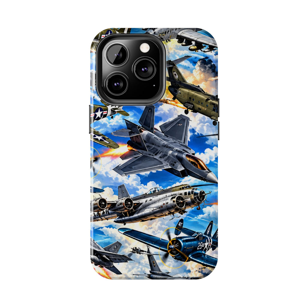 Military Aircraft Tough Phone Case – Vintage & Modern Jet Fighter Print