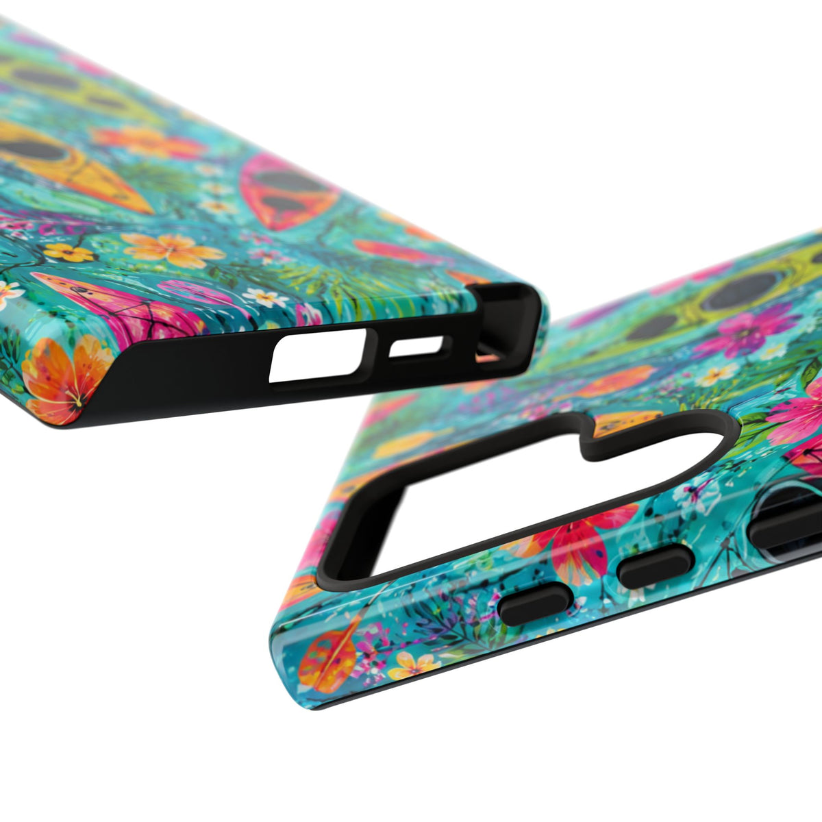 Tropical Kayak Phone Case – Colorful Floral Waterproof Pattern