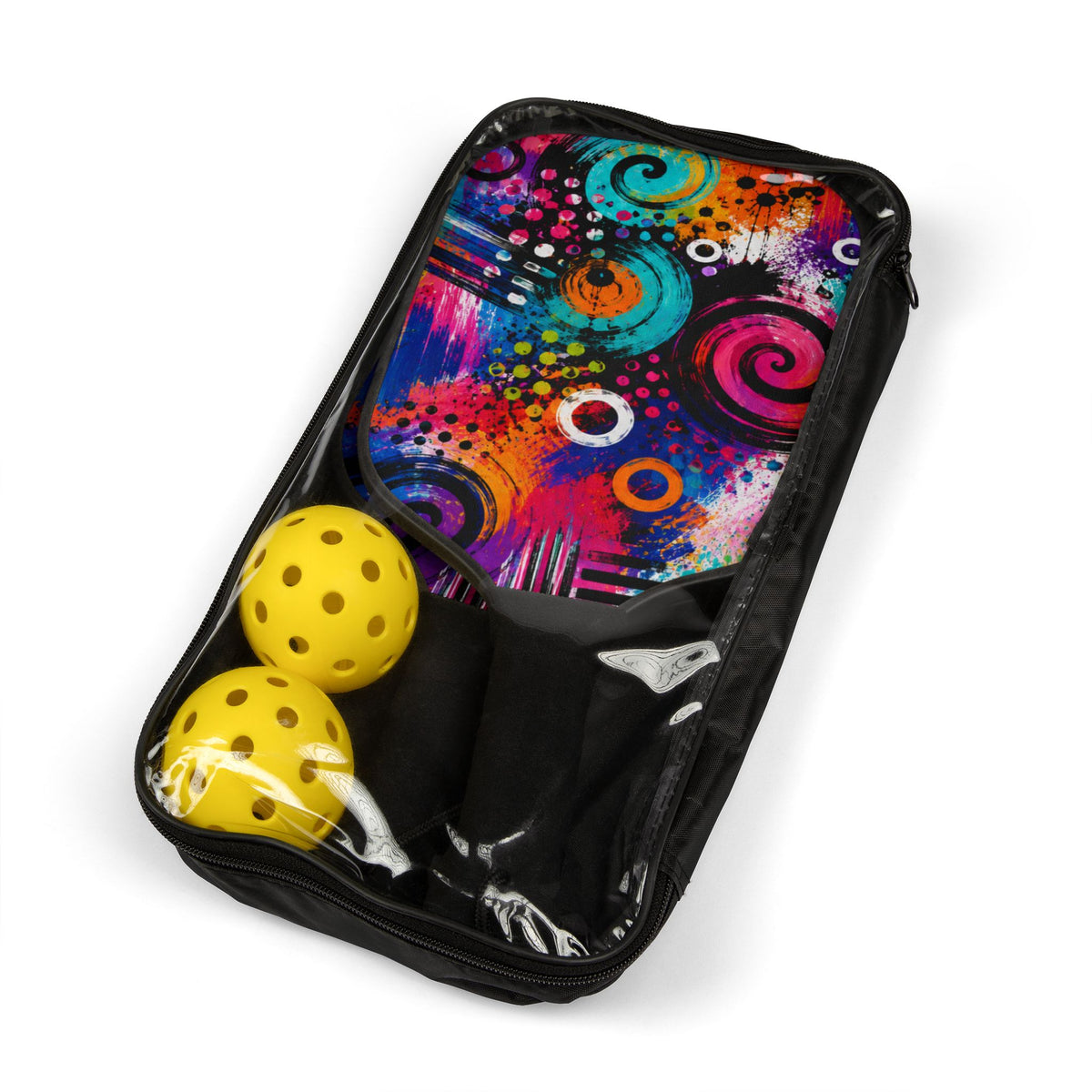 Colorful Abstract Swirls Pickleball Paddle