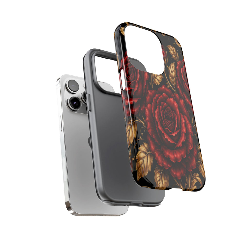 Tough Cases — Vintage Red Rose Floral Phone Case
