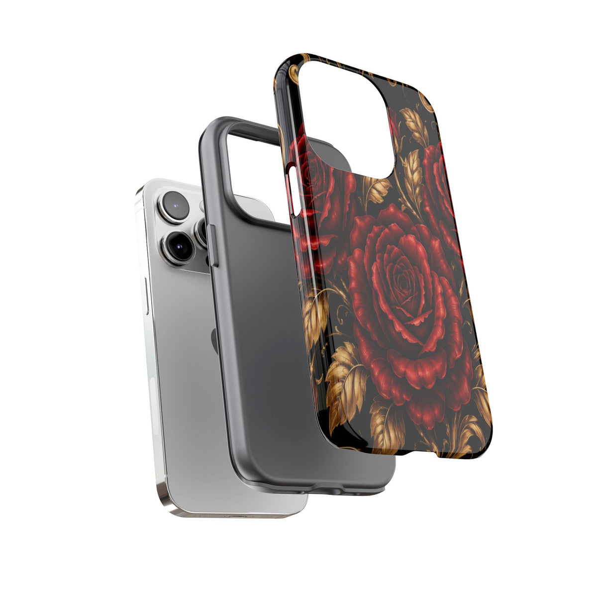Tough Cases — Vintage Red Rose Floral Phone Case