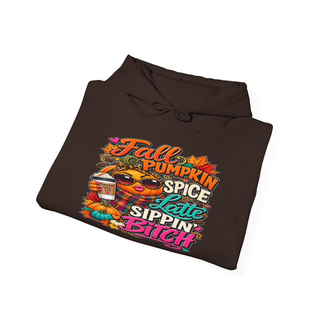 Fall Pumpkin Spice Hoodie — "Pumpkin Spice & Sippin'" Graphic Sweatshirt