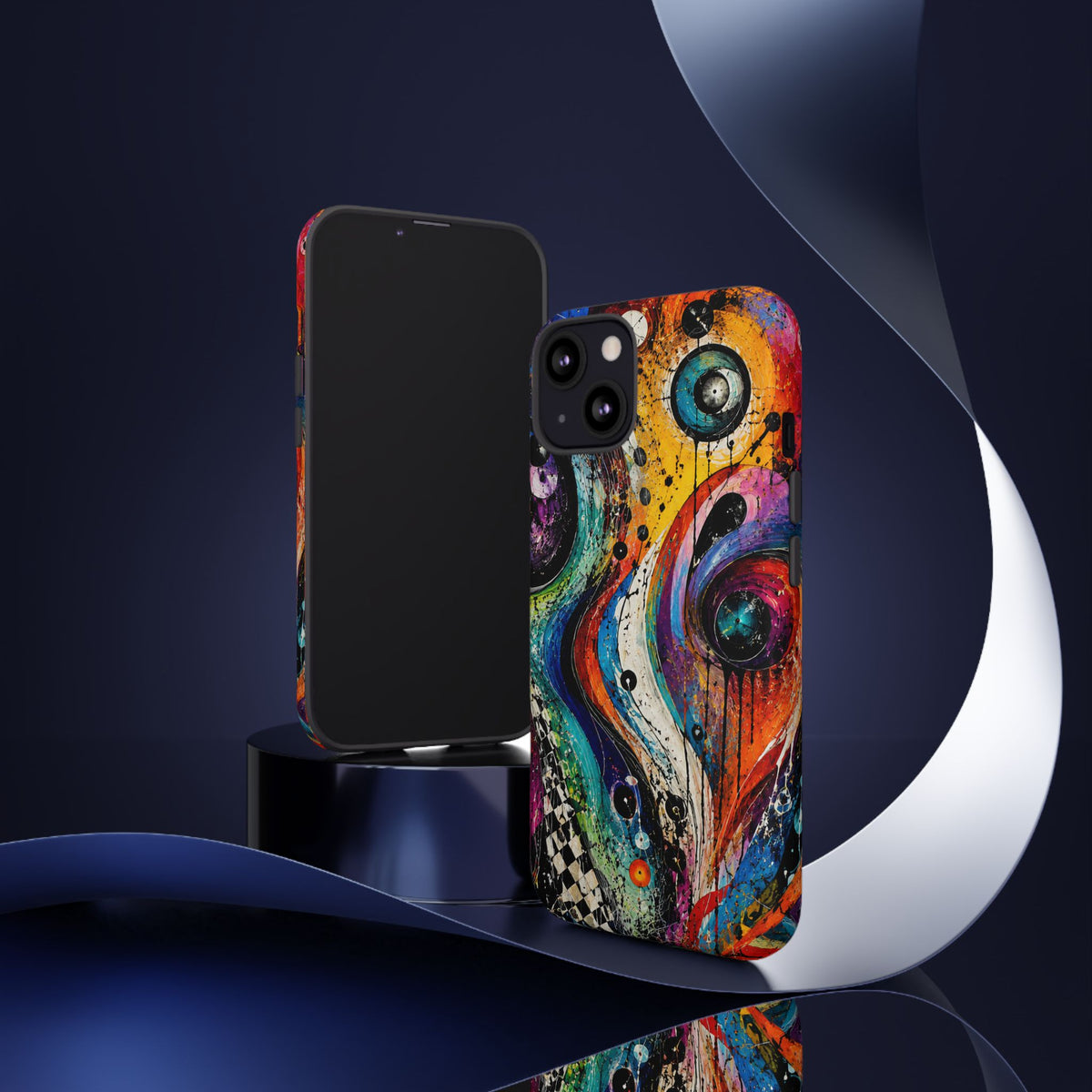 Abstract Cosmic Swirl Phone Case — Colorful Artistic iPhone Tough Case