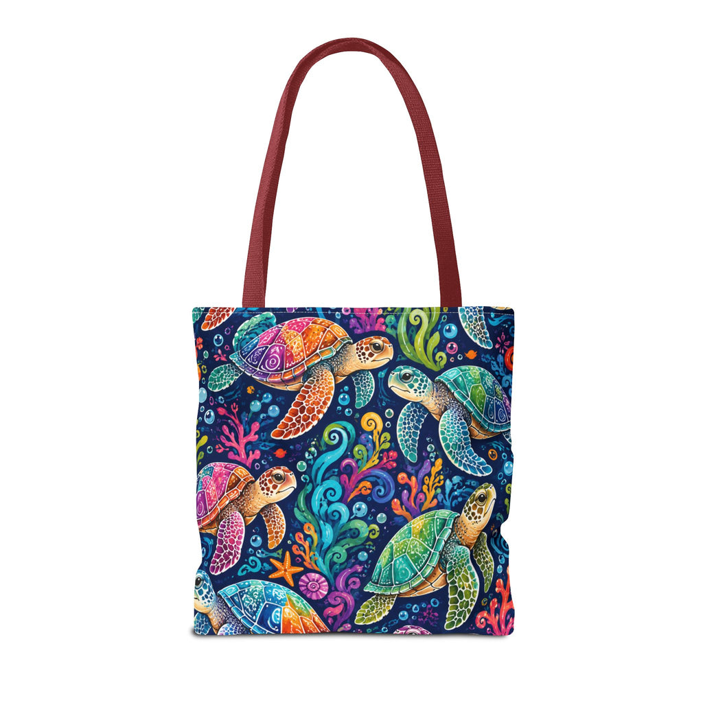 Colorful Sea Turtles Tote Bag — Vibrant Ocean Art Beach Tote