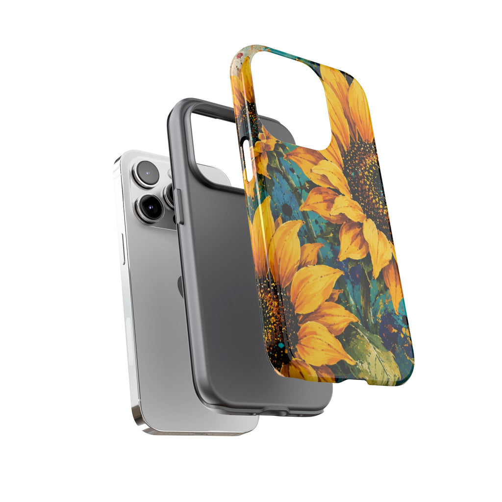 Sunflower Art Phone Case — Vibrant Yellow Floral Tough Case