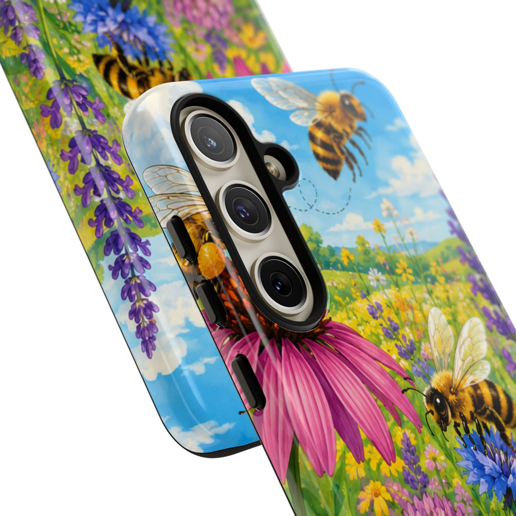 Bee Meadow Phone Case — Floral Honeybee Protective Cover