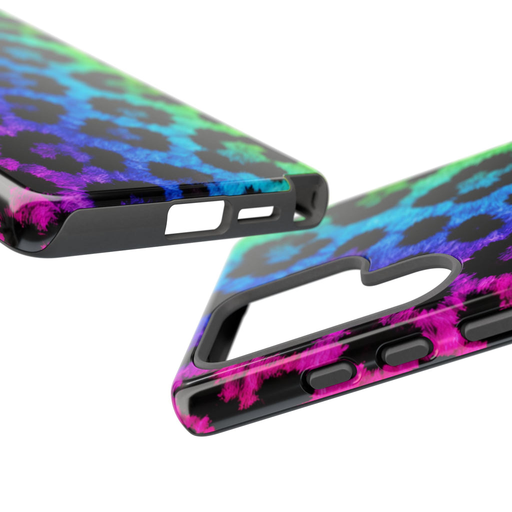 Neon Rainbow Leopard Tough Case – Colorful Animal Print Phone Cover