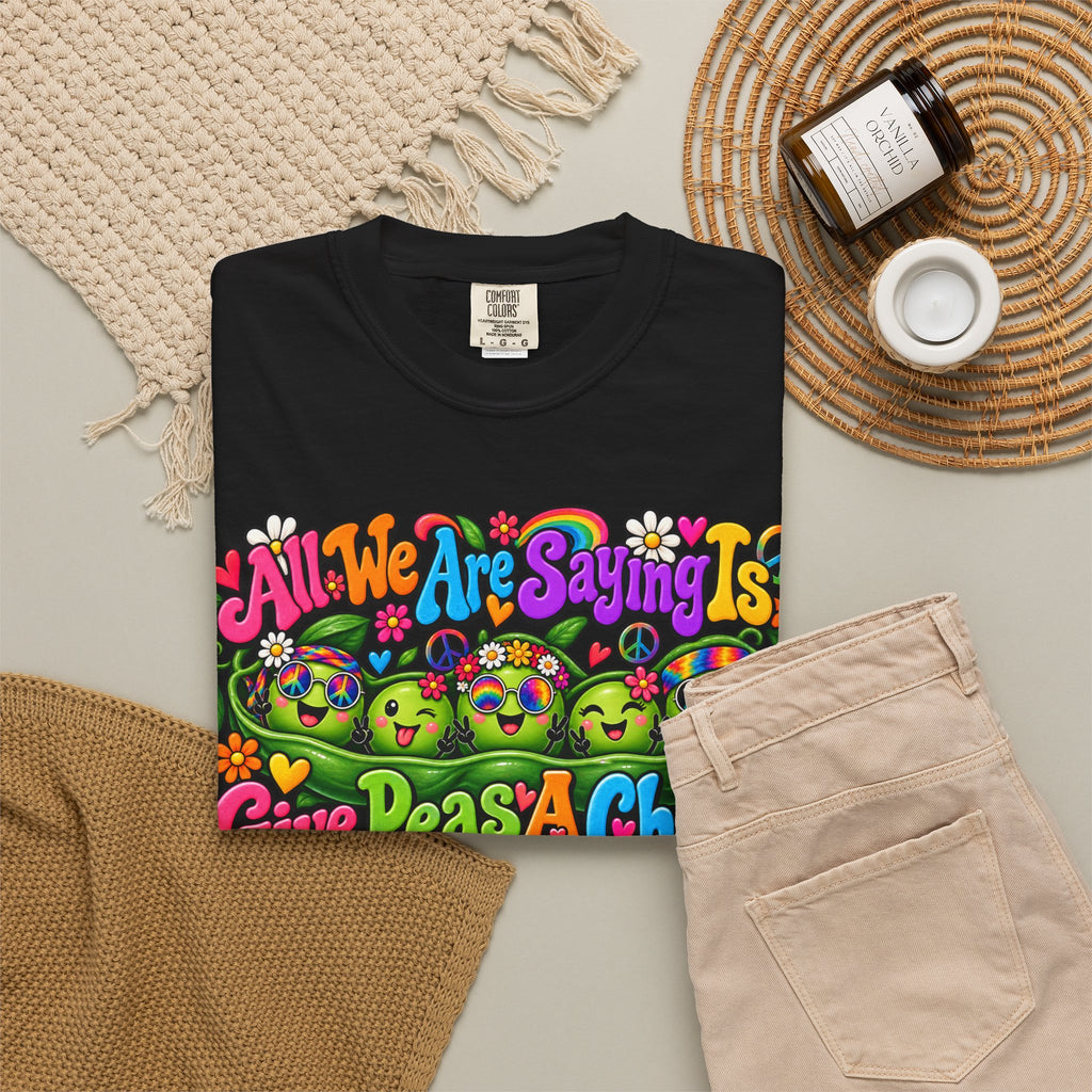 Give Peas a Chance T-Shirt — Retro Hippie Peace Garden Tee