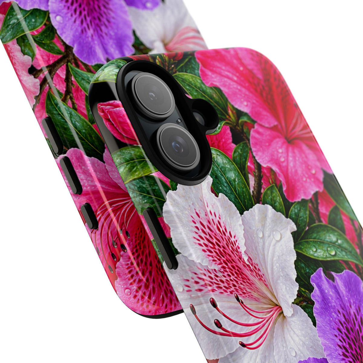 Floral Azalea Phone Case — Vibrant Pink & Purple Blossom Protection