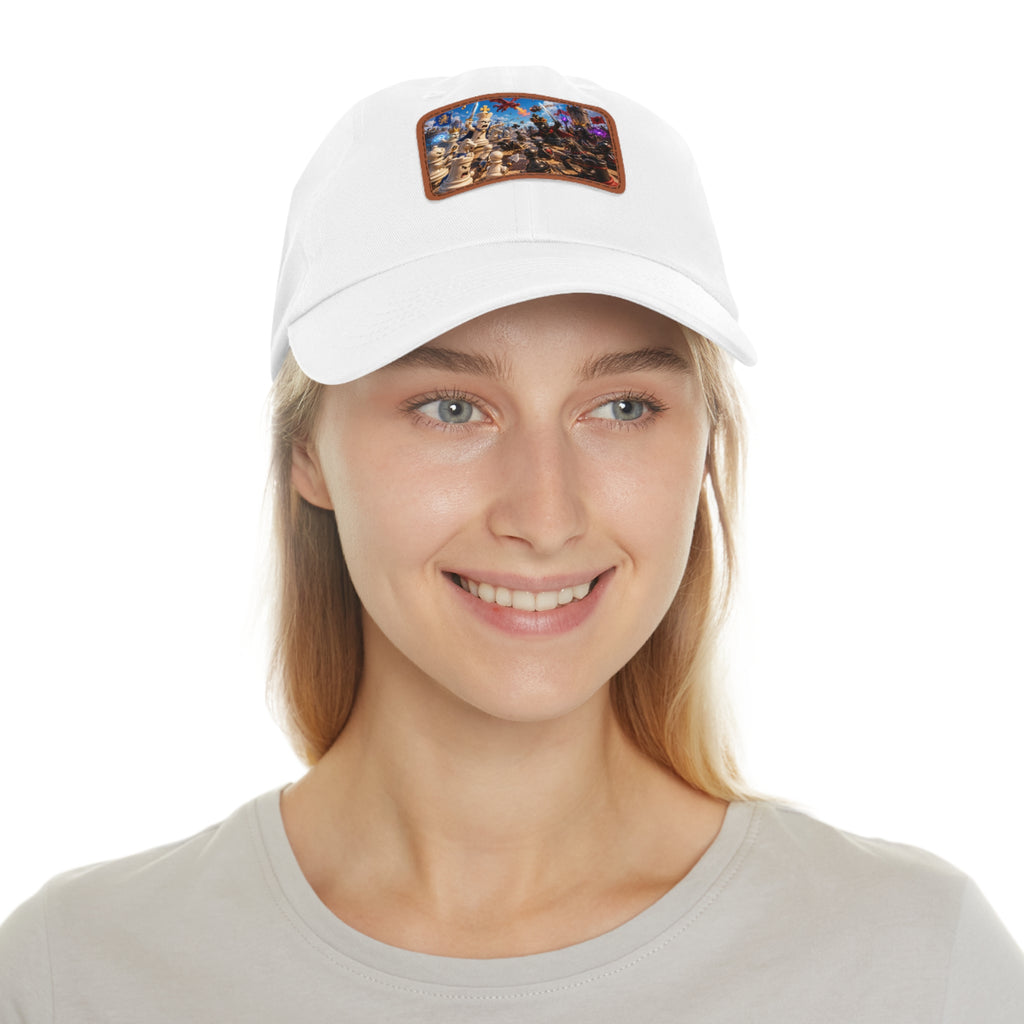 Dad Hat with Leather Patch (Rectangle)
