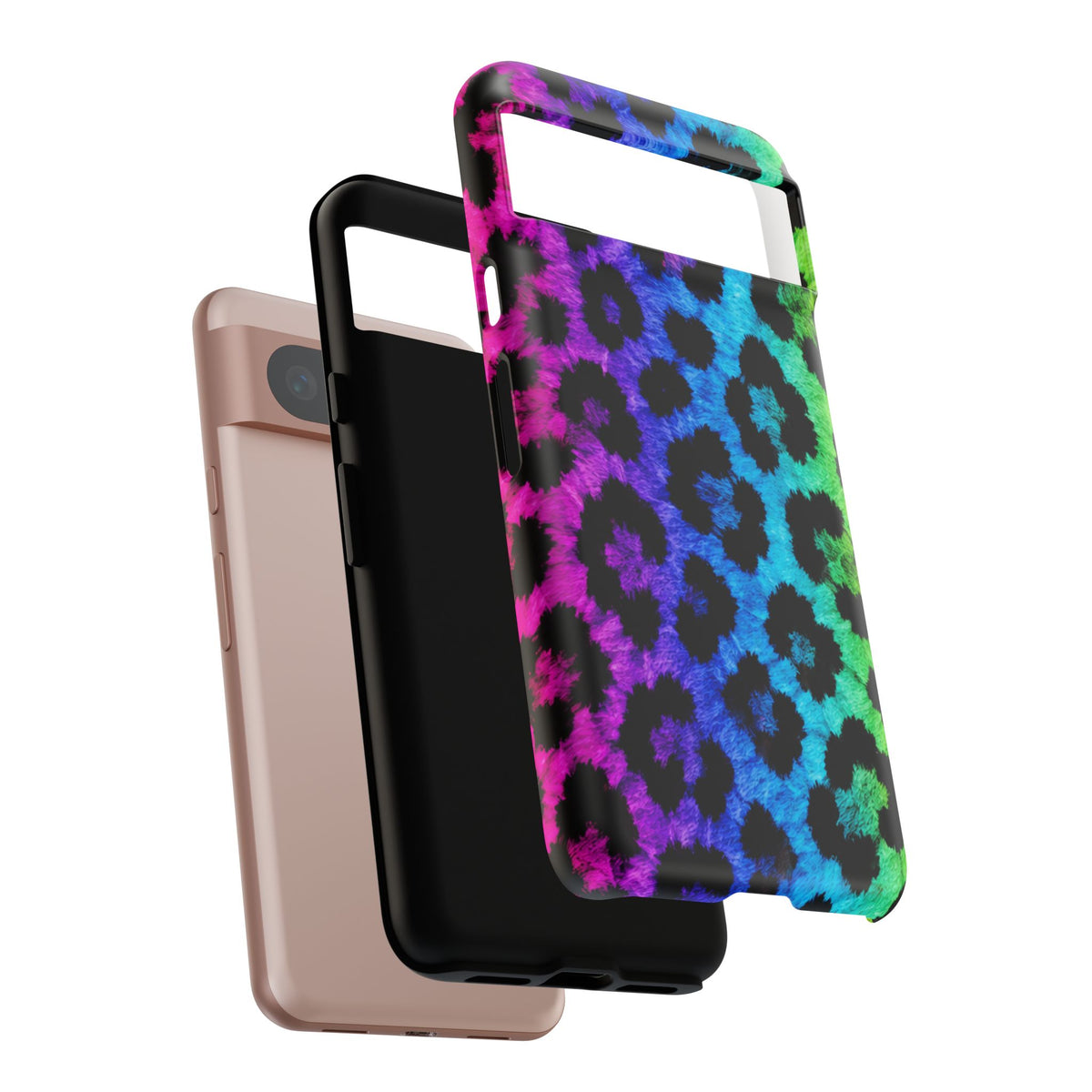 Neon Rainbow Leopard Tough Case – Colorful Animal Print Phone Cover