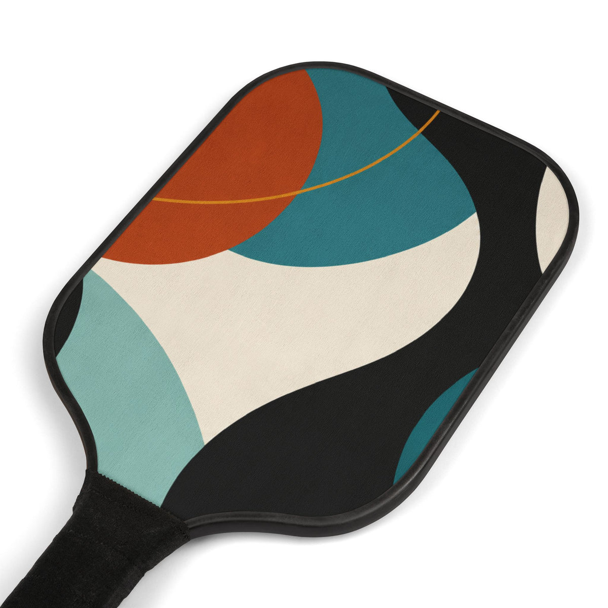Abstract Retro Pickleball Paddle Set – Modern Midcentury Design Kit (2 Paddles + Balls)