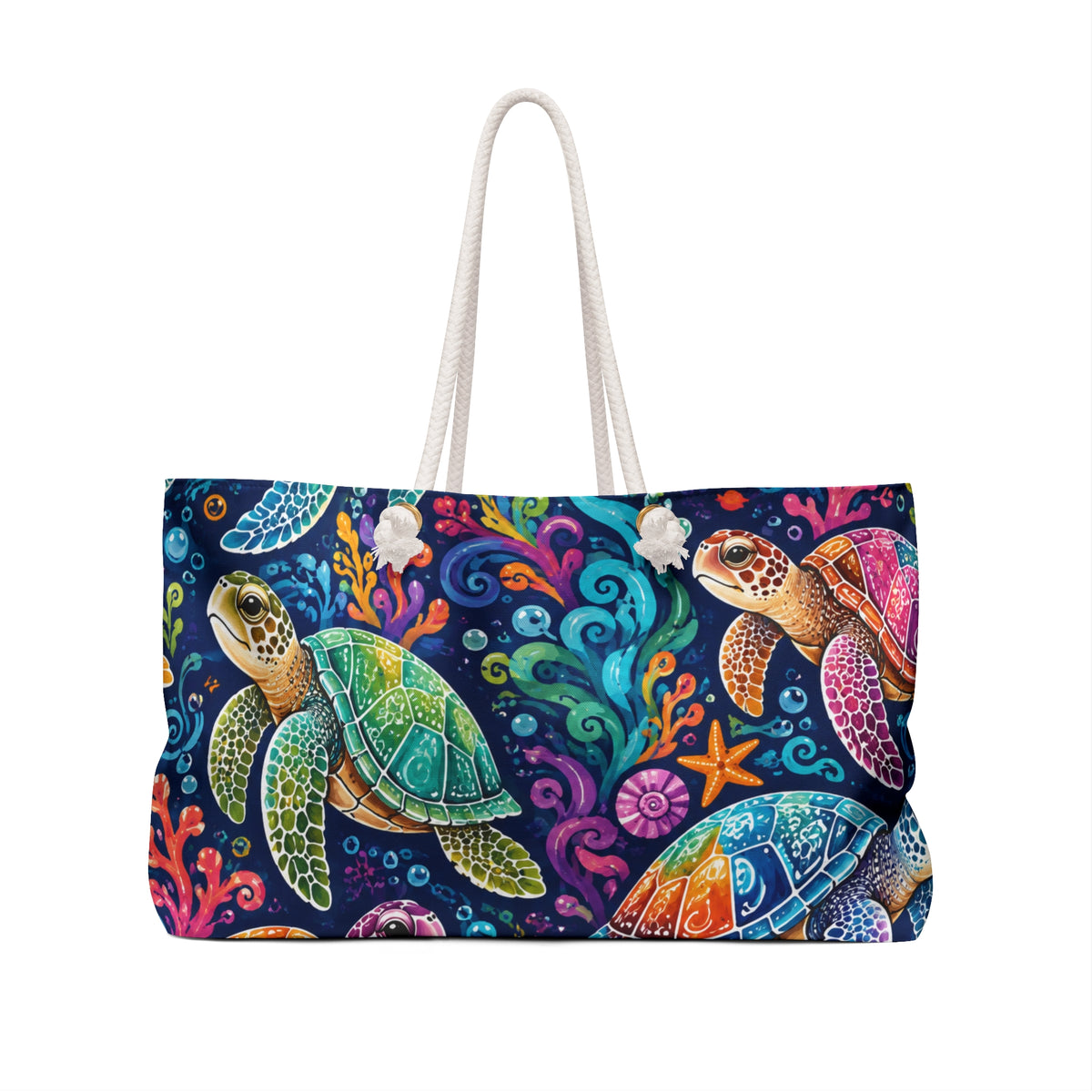 Sea Turtle Weekender Bag — Colorful Ocean Travel Tote