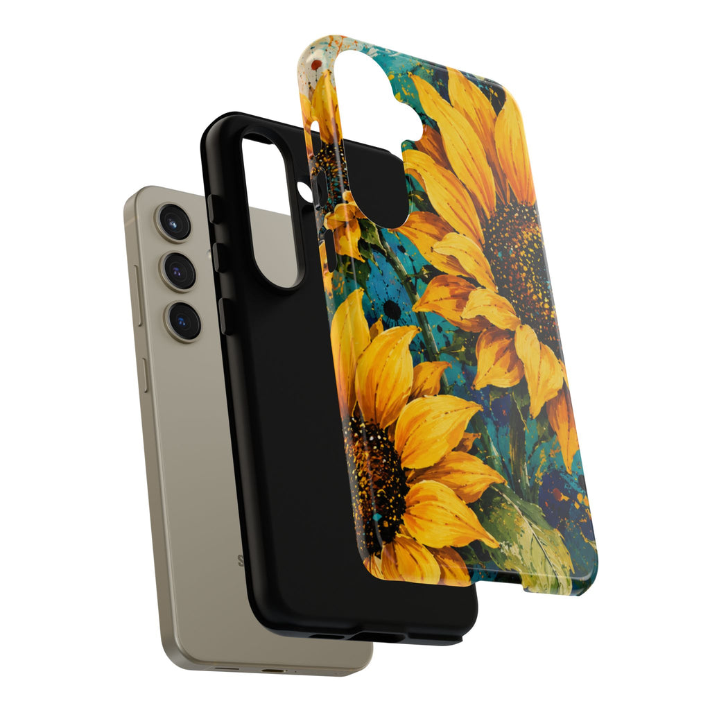 Sunflower Art Phone Case — Vibrant Yellow Floral Tough Case