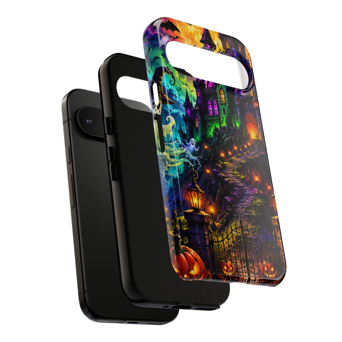 Halloween Haunted Castle Phone Case — Spooky Pumpkin & Ghost Tough Case