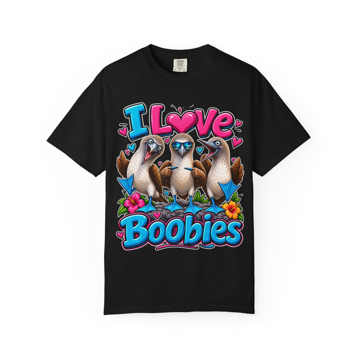 I Love Boobies T-Shirt — Cute Tropical Booby Bird Graphic Tee