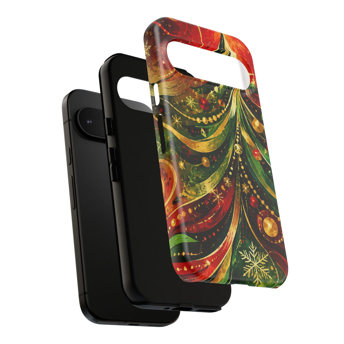 Christmas Tree Tough Phone Case — Festive Red & Green Holiday Phone Cover