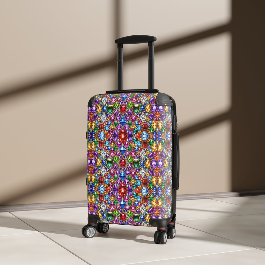 Gemstone Mosaic Suitcase — Colorful Kaleidoscope Carry‑On