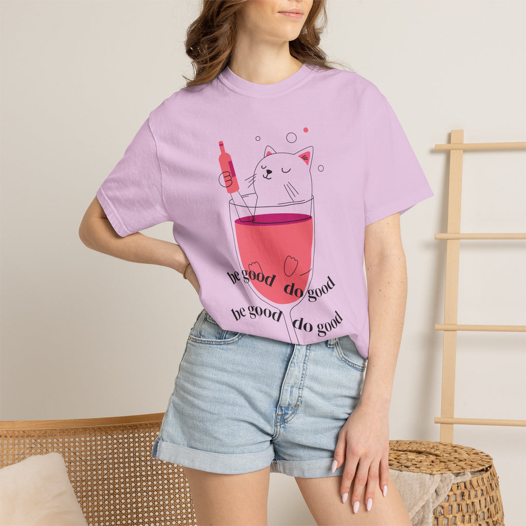 Cat in Wine Glass T-shirt | be good do good design