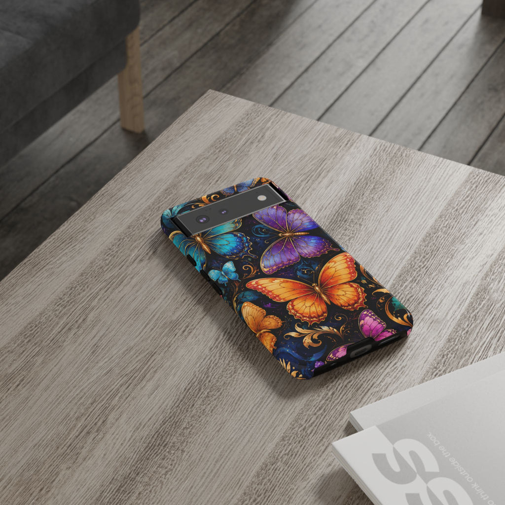 Butterfly Tough Phone Case — Colorful Floral Butterflies Protective Cover