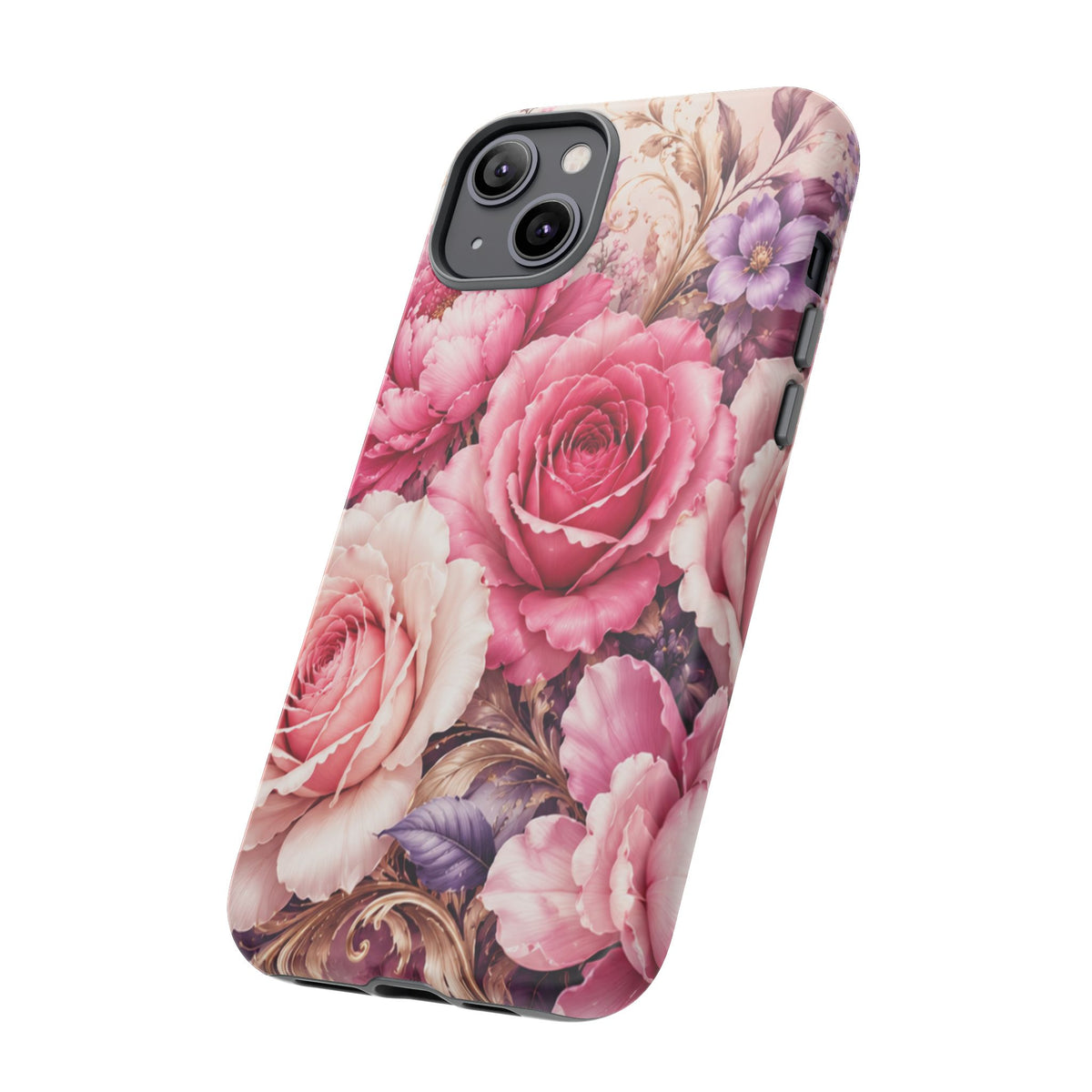 Pink Vintage Roses phone case | floral iPhone cover