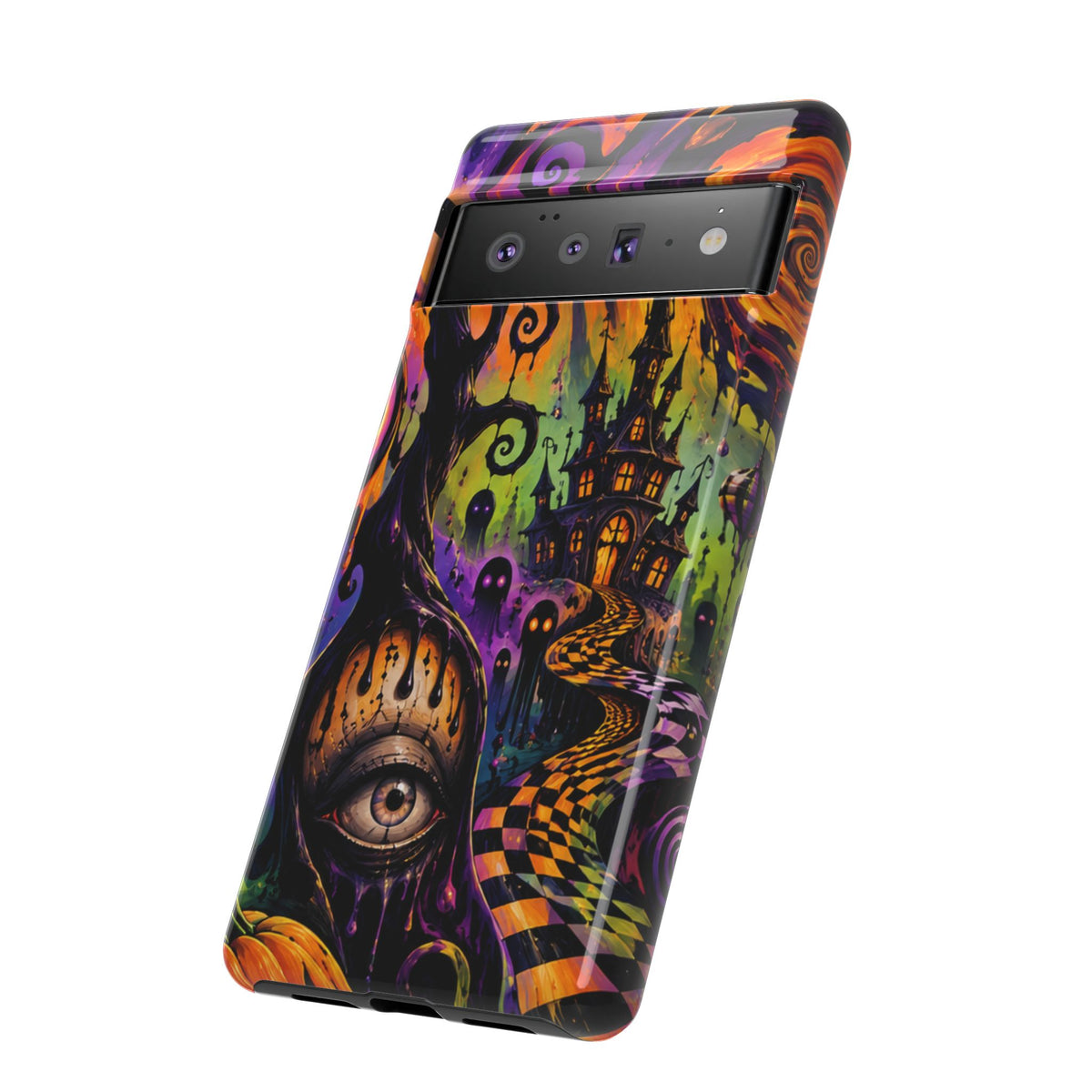 Phone Case — Psychedelic Haunted House Halloween Design