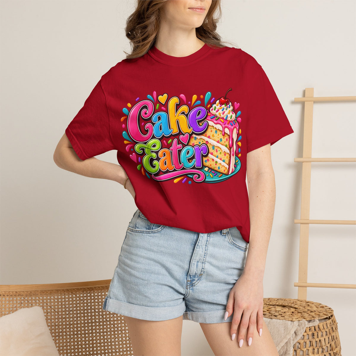 Cake Eater T‑Shirt — Colorful Slice Graphic Tee for Dessert Lovers