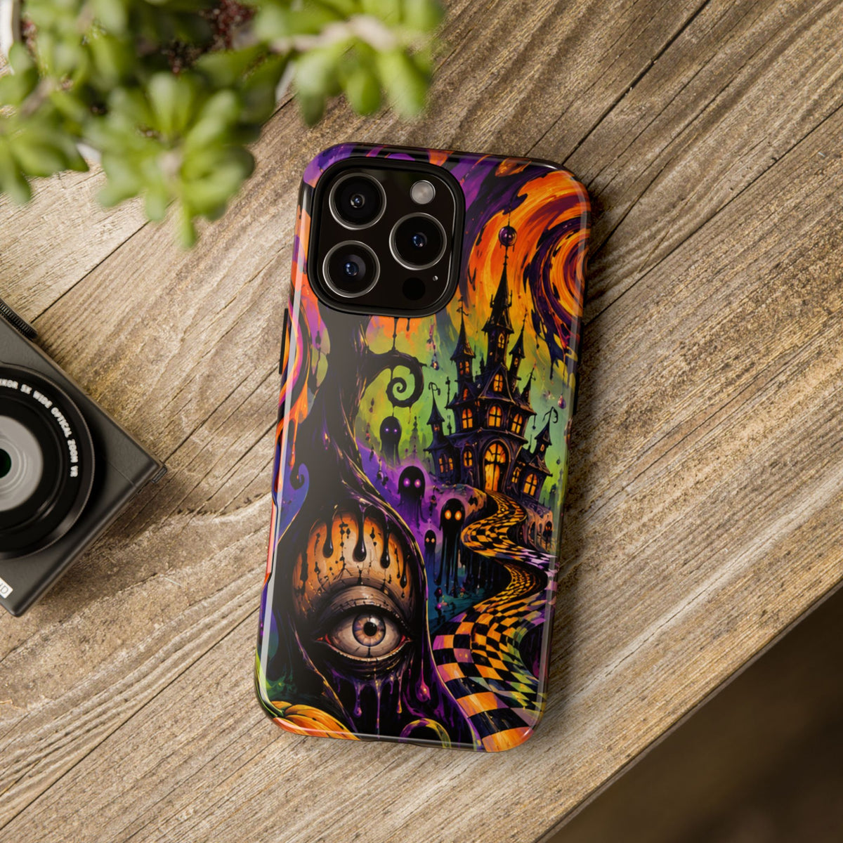 Phone Case — Psychedelic Haunted House Halloween Design