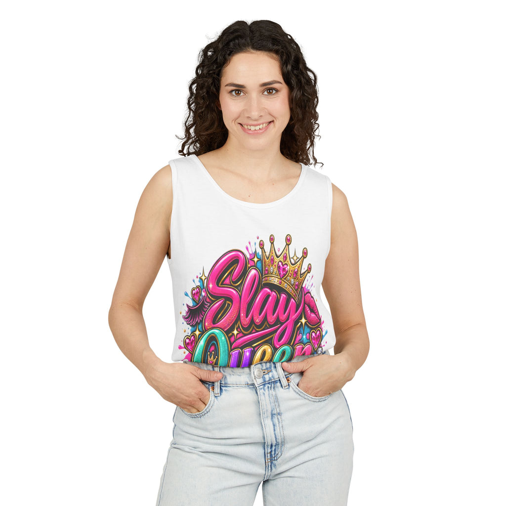Slay Queen graffiti crown Tank Top | colorful lettering street art