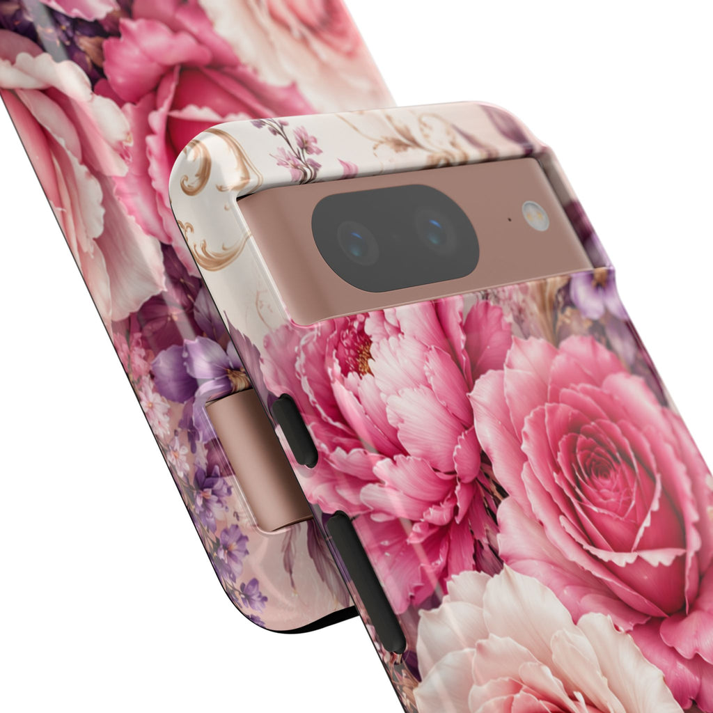 Pink Vintage Roses phone case | floral iPhone cover