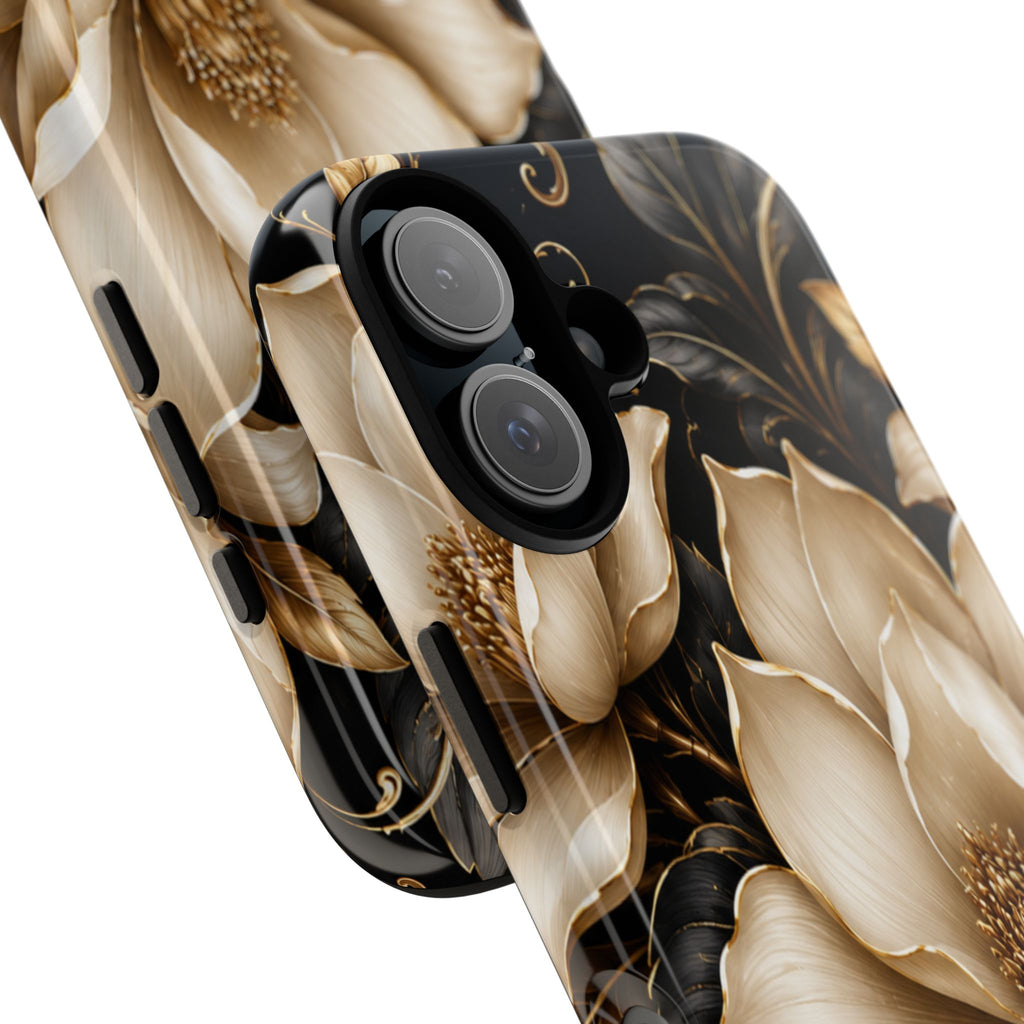 Floral Tough Case — Elegant Gold Magnolia Phone Case