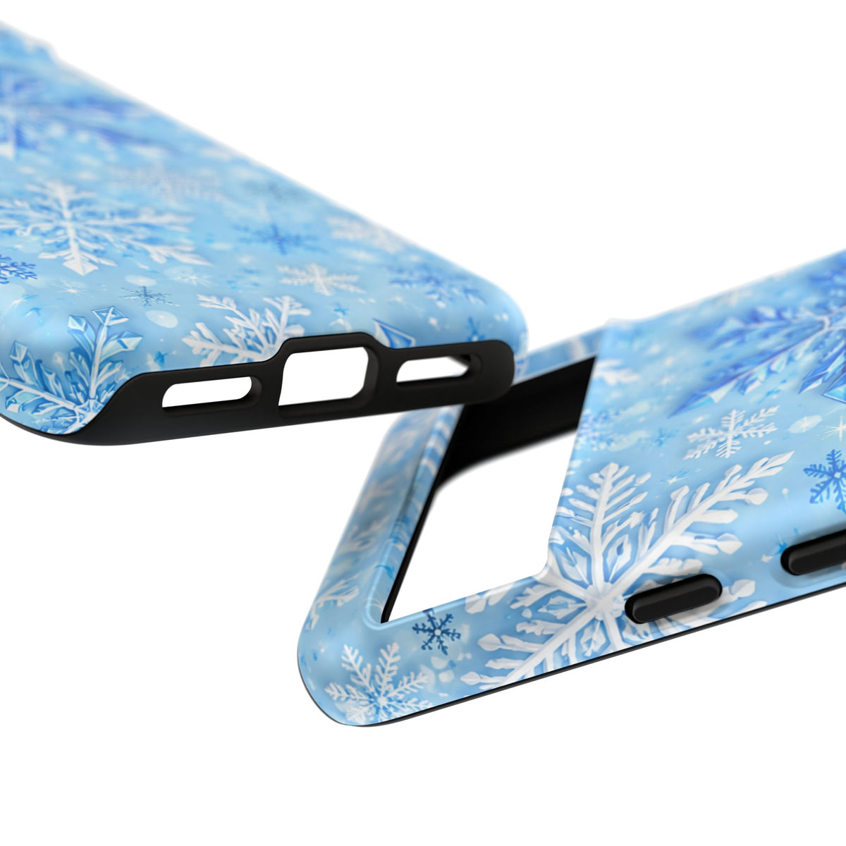 Winter Snowflake Tough Phone Case — Blue Holiday Protective Cover