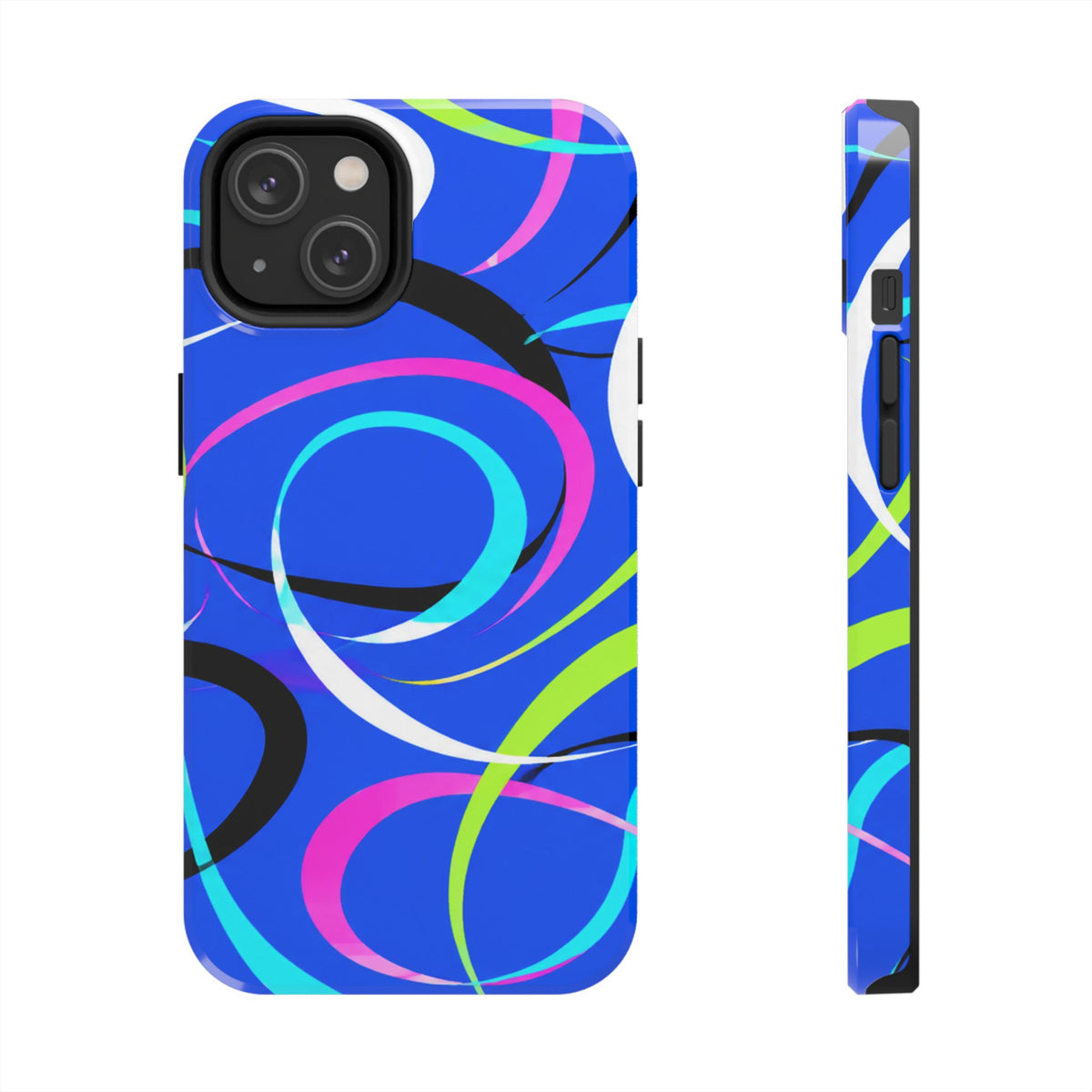 Tough Phone Case — Blue Abstract Swirl Protective Cover
