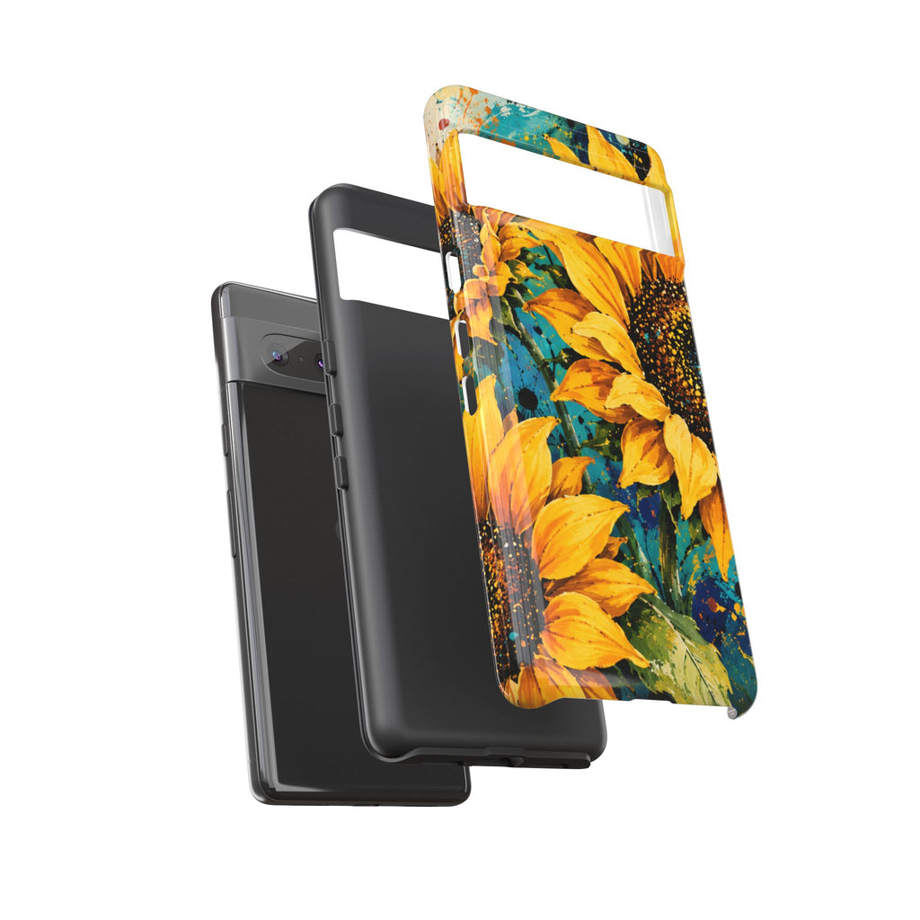 Sunflower Art Phone Case — Vibrant Yellow Floral Tough Case