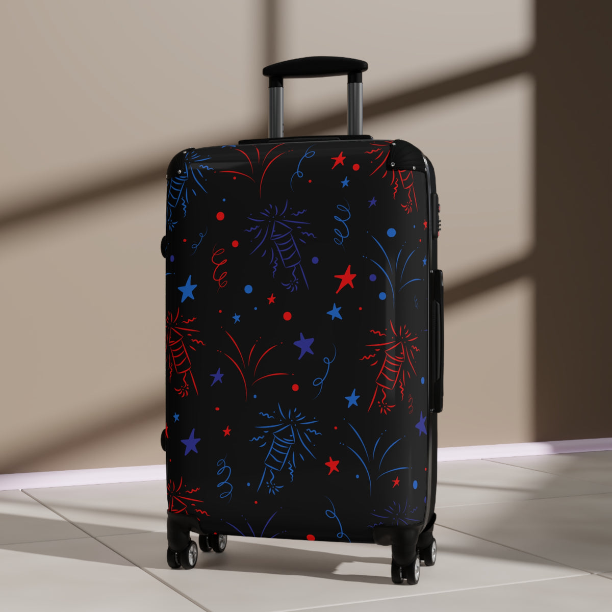 Suitcase — Patriotic Fireworks Carry-On Luggage