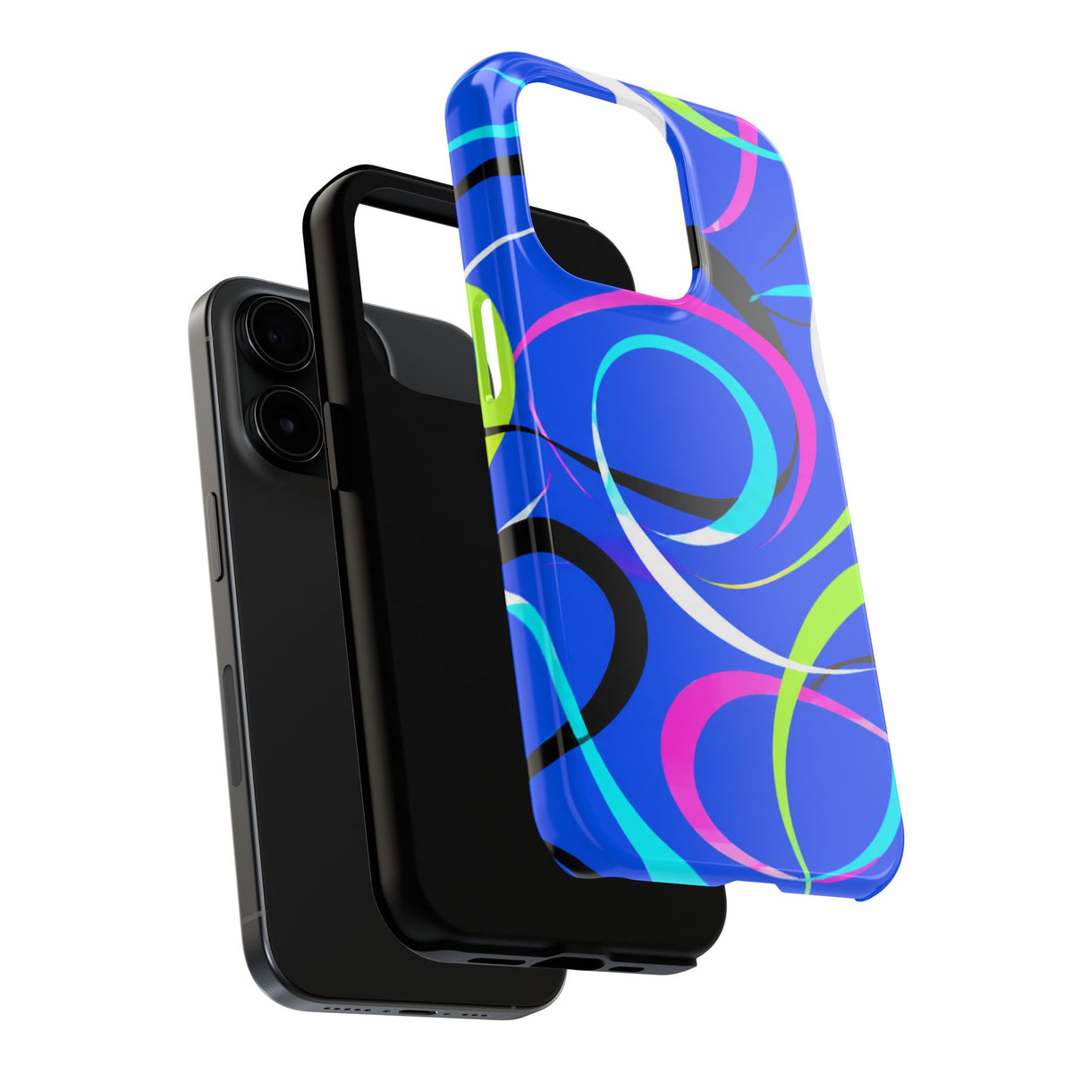 Tough Phone Case — Blue Abstract Swirl Protective Cover