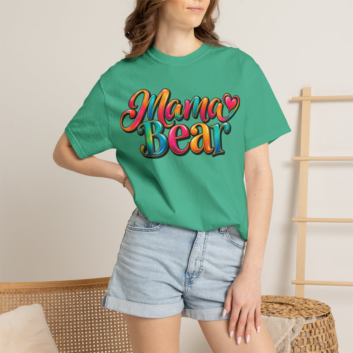 Mama Bear T-Shirt — Colorful Retro Script Mother's Day Tee