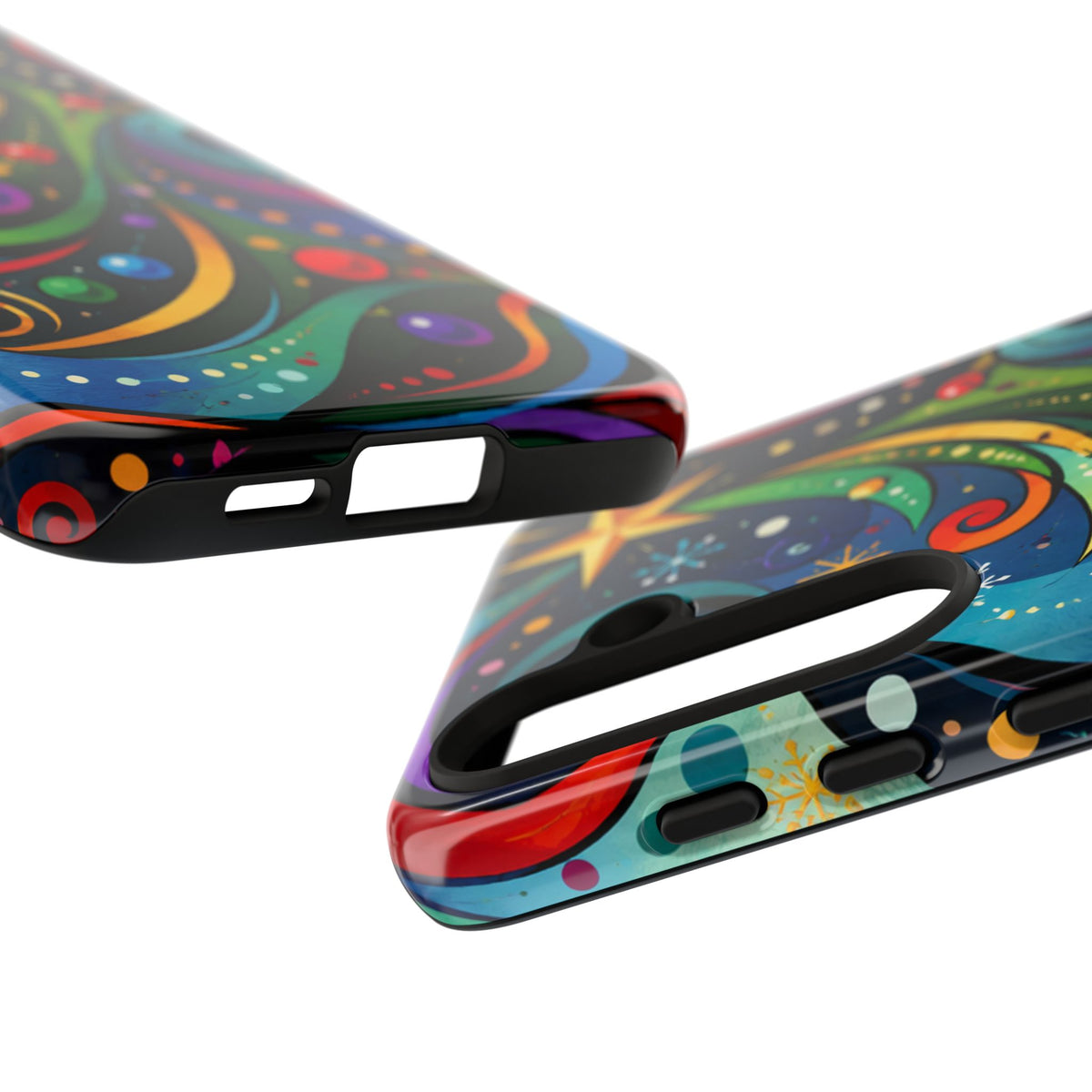 Colorful Swirl Christmas Tree Tough Phone Case