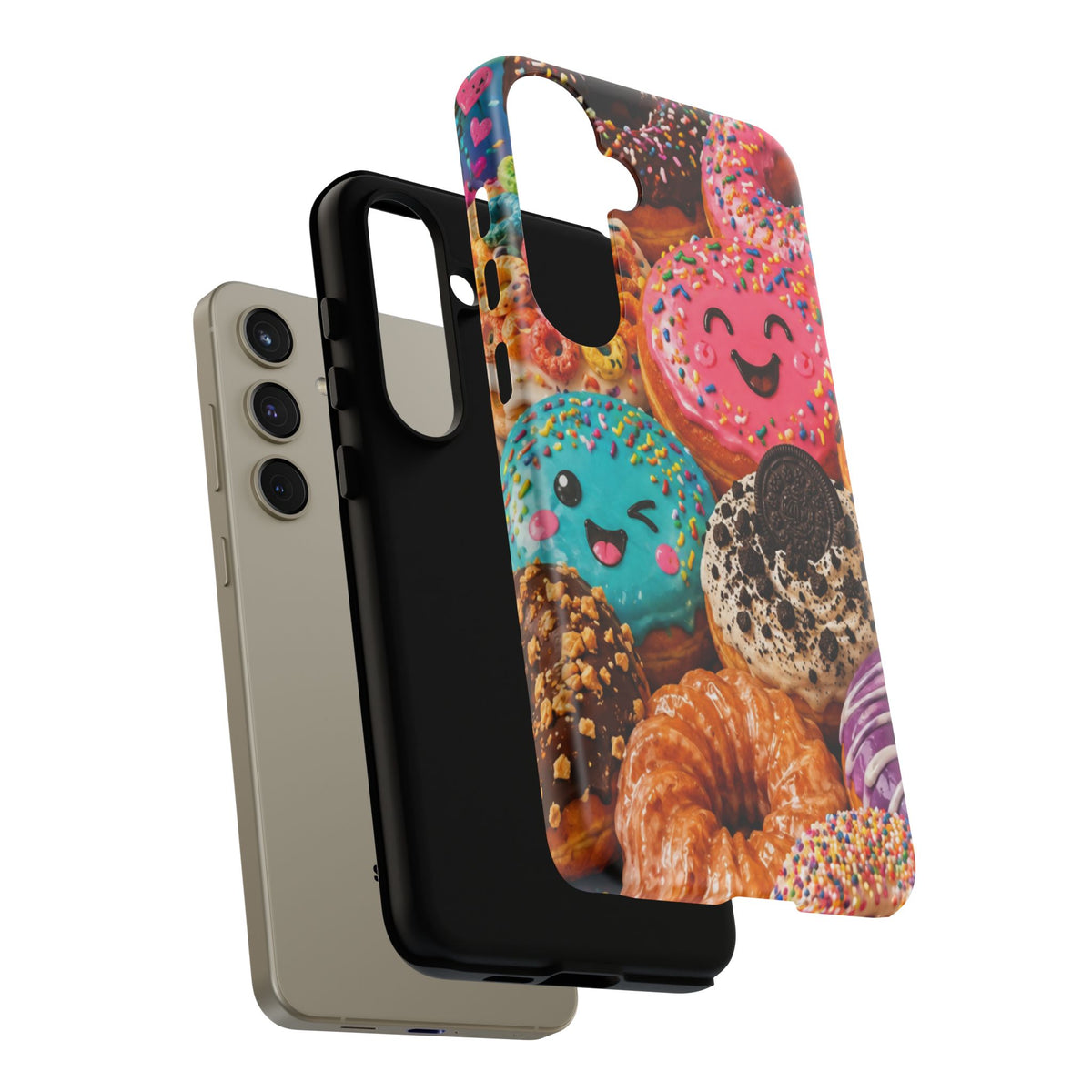 Donut Smile Tough Phone Case — Cute Colorful Desserts Protective Cover