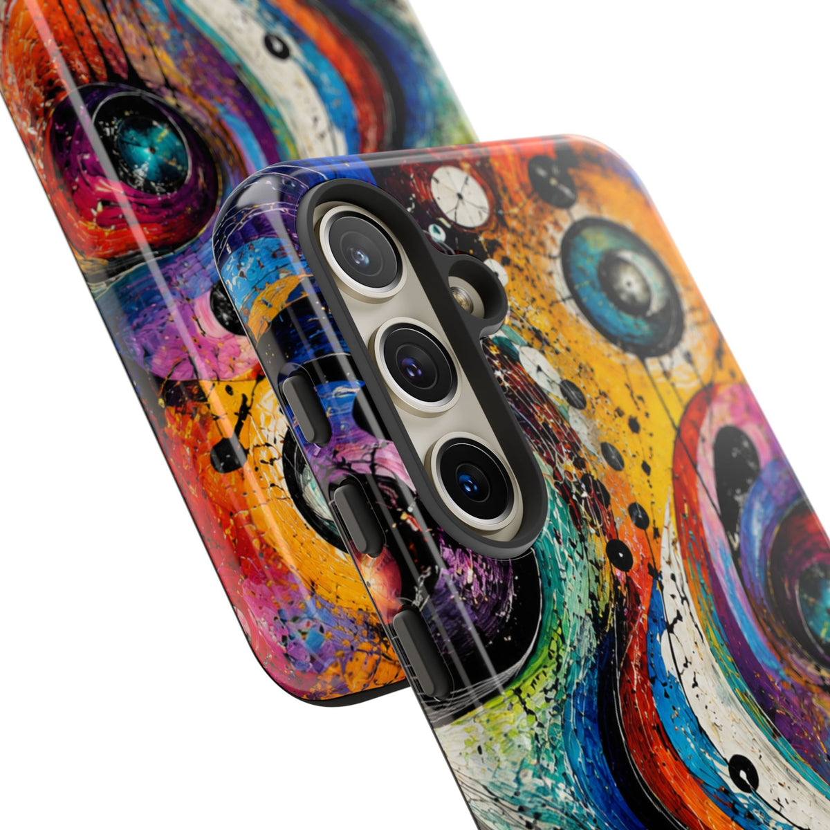 Abstract Cosmic Swirl Phone Case — Colorful Artistic iPhone Tough Case