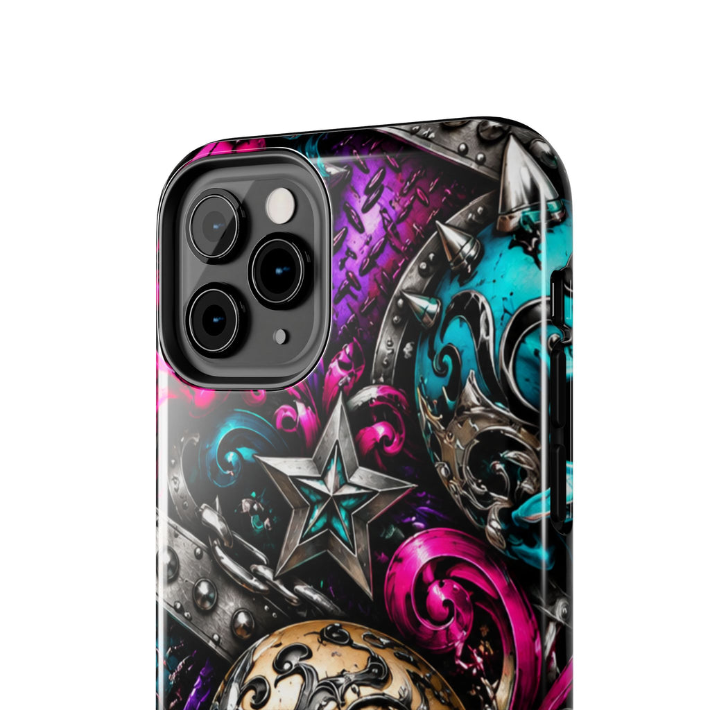 Skull & Stars Tough Phone Case | Colorful Gothic Skull Phone Case