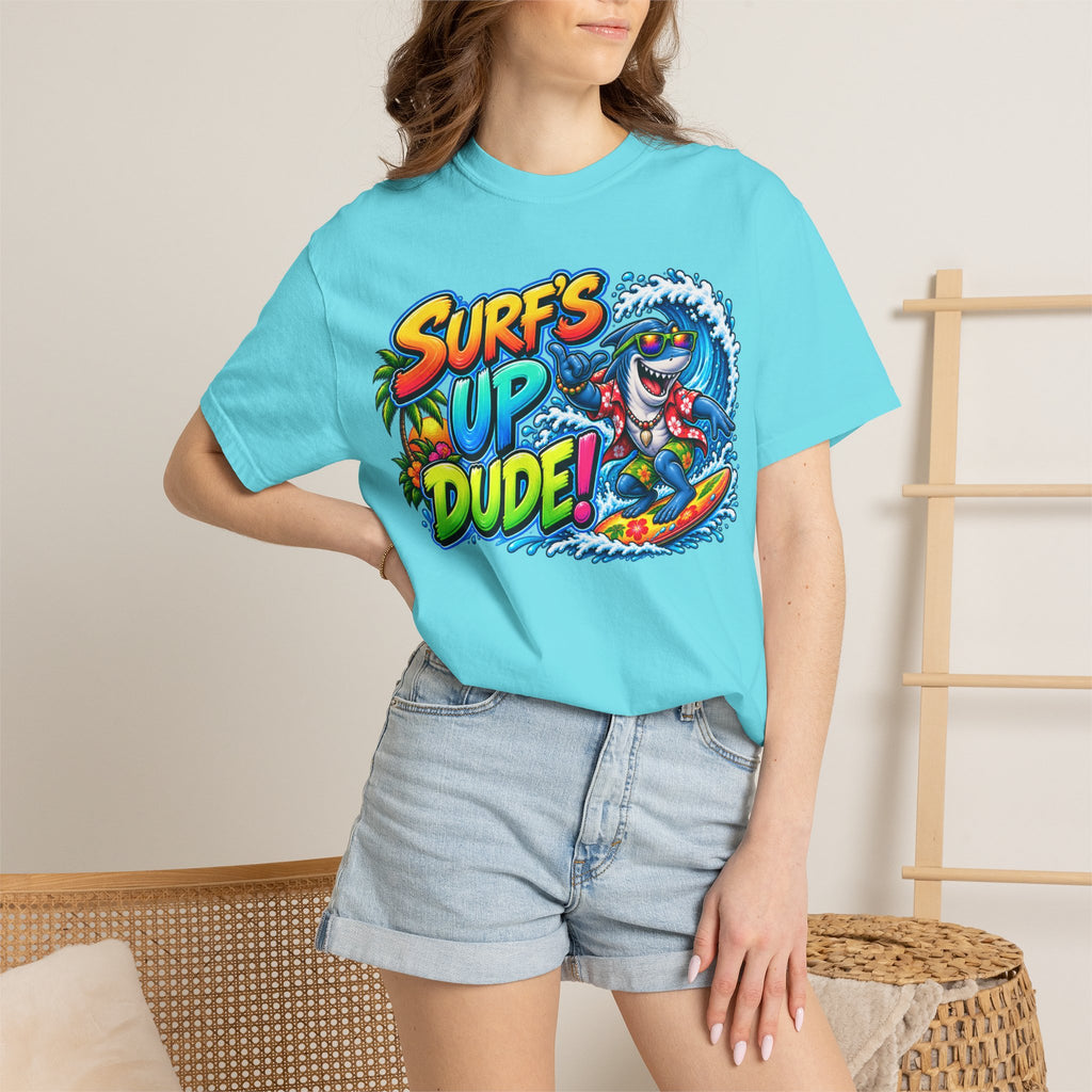 Surf's Up Dude! Surf Shark Graphic T-Shirt