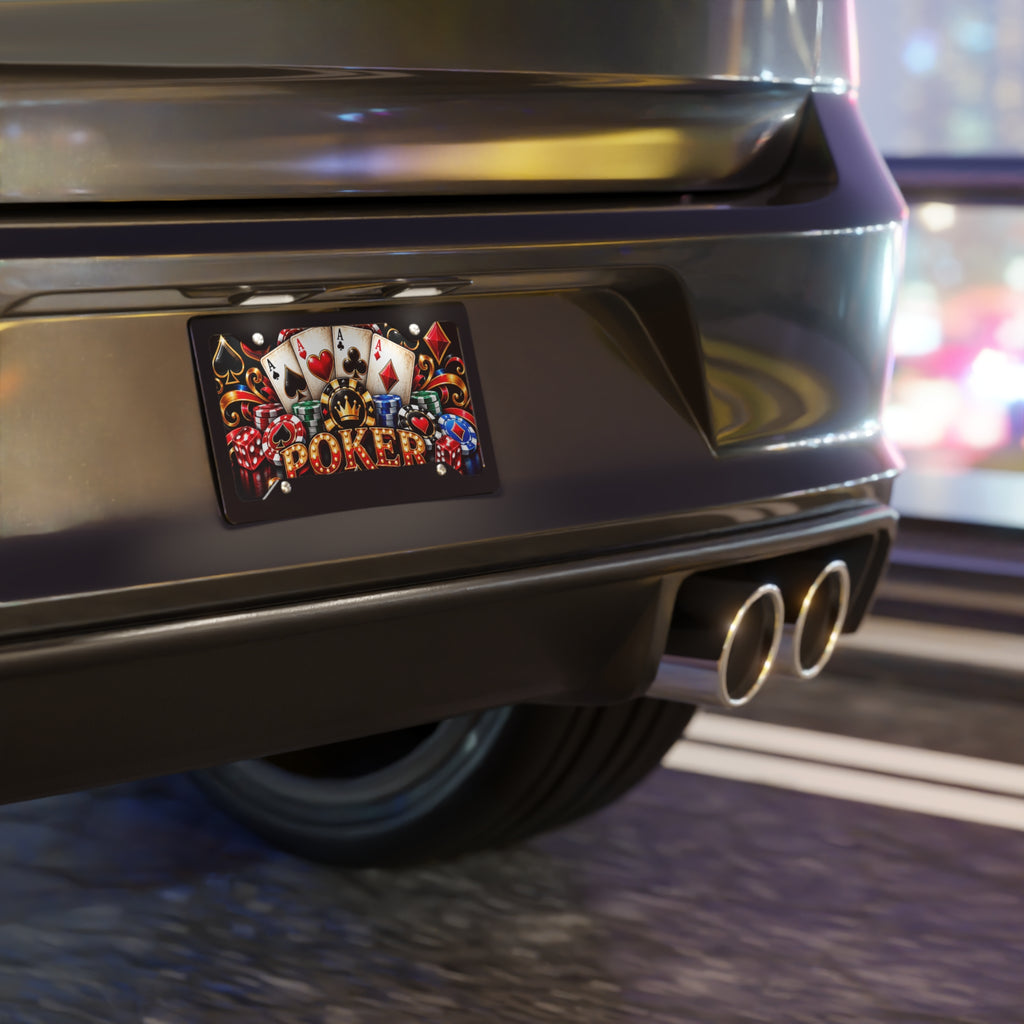 Poker Vanity Plate — Casino Cards & Chips License Plate