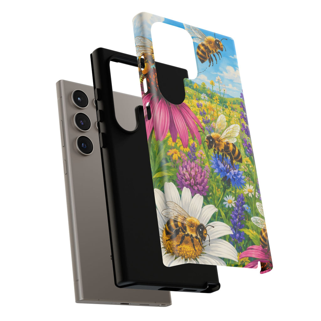 Bee Meadow Phone Case — Floral Honeybee Protective Cover